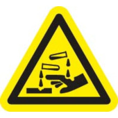 Marine Aggressive Substances Warning Sticker, Corrosive Hazard Symbol, Soft PVC, Triangular, 50×50×50 mm