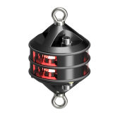Lopolight 300-114G2ST-B-H2C-P - Navigation Light 3NM 360° Red, Double, Hoist, Black Anodized