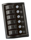 Allpa Plastic Circuit Panel, 12v, 190x130mm, 6-Position & LED-Indicators, Automatic Fuses (2x5a-2x10a-2x15a)