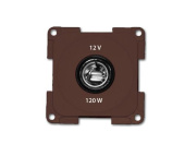 Power Socket 12V 2-Pole 28mm Rough/Brown