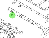 Steyr 2173694-1 - Rocker Arm Shaft Assembly for MO174V40, MO164M40, MO144V38, MO114K33, MO94K33, MO84K32