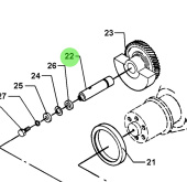 Bukh 000E4794 - Shaft for Rotating Weight for DV36 and DV48 Engines