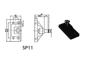 Uflex 64326U - Black Gas Spring Bracket Zinc Plated Steel Stud SP-11