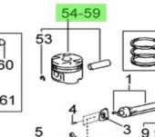 Nanni Diesel 970313973 - Piston Sub-Assembly With Pin for T4 Series Engines