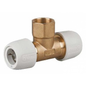 Hep2O T-Piece 2 x Insert + 1/2 - Ø15 x 1/2" F x Ø15 mm