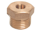 Brass Reducing Hex Bushing Male x Female Thread – 1/8" x 1/4" to 2 1/2" x 2"