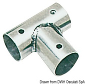 Osculati AISI 316 Straight T-Joint for Pulpit Rail