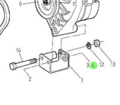 Nanni Diesel 970307532 - Alternator Fastening Nut for HE and TDI Engines