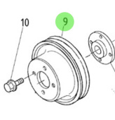Nanni Diesel 970144312 - Fresh Water Pump Pulley for HE and N Series Engines