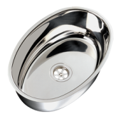 Allpa Stainless Steel Sink, Oval, Outside 385x265x130mm