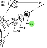 Bukh 000E6817 - Nut for DV36 and DV48 Rear End Rotating Weight and Fuel Lift Pump