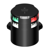 Lopolight 201-007-B-TB - Tricolor Port And Starboard Navigation Light With Stern And Anchorage 2 NM Horizontal Mounting Black Aluminum