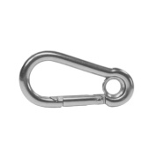 Belship 721705 - AISI Stainless Steel 316 Polished Carabiner With Eye 50mm (10 pcs)