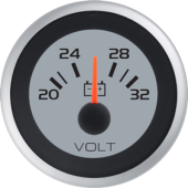 Veethree 70597SSFE - Argent Pro Voltmeter 20-32v