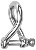 Hollex Twisted Shackle Long Forged 8mm With Threaded Eye Bolt AISI 316