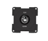 Power Socket 12V 2-Pole 28mm Rough/Black