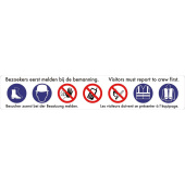 Marine Onboard Safety Sign with 7 Symbols in 4 Languages, 1280×230 mm