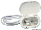 Osculati 15.240.60BU - Oval Shower Box White Nylon Hose 2.5 m BULK Package (10 pcs)