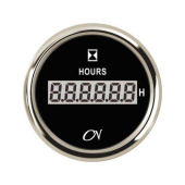 Digital Hour Meter - Black Dial, Chromium Bezel, Scale 0 - 99999.9
