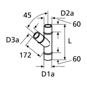 Webasto 1319314A - Branch Piece 80/60/60 45 Degrees