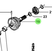 Bukh 008E3025 - Chain and Gearwheel Shaft for DV24RME, DV29RME and DV32 Engines