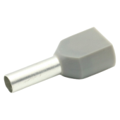 Double Ferrule Wire Connector - Grey, 2 x 4.0 mm², 50 pcs