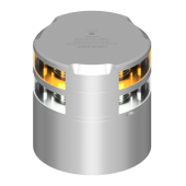 Lopolight 201-012+023-CD - Navigation Light 2NM 360° White + 2NM 360° Yellow W/Conn & Alu-Base CD, Silver