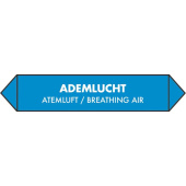 Marine Breathing Air Pipe Identification Sticker, Dutch, German & English, Soft PVC, 150×30 mm