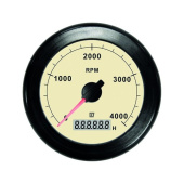 Vetus TACHN5000 - Tachometer/m.h Meter, Cream, 12/24 V, (0-5000rpm), Mont. Ø 100mm