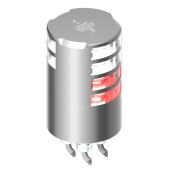 Lopolight 300-112G2ST+141ST-CD - Navigation Light 3NM 360° White, Double + 135° Suez Stop Light, Silver