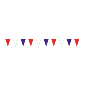 String of Flags Red-White-Blue Polyester 12 m – 30 Flags, 20 x 30 cm
