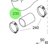 Steyr 2203773-0 - Turbocharger Charge Air Hose for MO144V38 and MO114K33 Engines