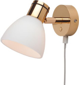 Prebit LED Wall Lamp R1-2 D2W With USB-C Glossy Gold 10-30V 3W Warm White Matte White Colored Glass