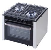 Allpa Oven With Grill and Stove 2 Burners Stainless Steel Glass Top (500x431x458mm)