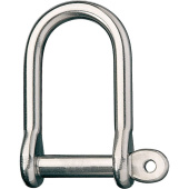 Ronstan RF641 Stainless Steel Wide D Shackle, 1/2" Pin, Coined Head