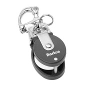 Barton 90401 – Snatch Block with Stainless Steel Snap Shackle 48mm, Plain Bearing, Ø48mm Sheave, Max Rope 16mm
