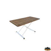 Trem D1770140 - Table Top Magnum White With Wooden Grating Top Size 140x70 cm Height 73 cm
