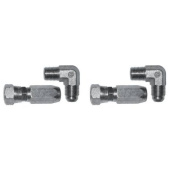 Lecomble & Schmitt 2200023 Elbow Fitting Set - Flexible Hose - 1/4 BSPP - Ø8mm - Stainless Steel