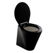 Tecma T-E2G012PN/D02C00 - 12V Black Elegance 2G Short Marine Toilet All-In-One Standard Panel Poly Soft Closing