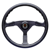 Allpa 3-Spoke Wheel 'TFX' Black Full Plastic, Ø350mm, Depth 40mm
