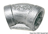 Osculati AISI 316 Stainless Steel 45° Female/Female Elbow, 3/8" to 2"