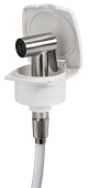 Osculati New Edge White Door Boat Shower with Tiger Stainless Steel Shower Head 88x95 mm with White Nylon Hose 4 meter - 15.164.61