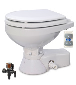 Jabsco 37045-3092 - Quiet Flush Electric Toilet Fresh Water Flush Models, Compact Bowl Size, 12 Volt Dc