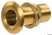 Osculati Brass All-Thread Skin Fitting with Rounded Head, 3/8" to 4"