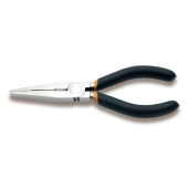 Beta 011620006 - Extra-Long Flat Knurled Nose Pliers, Chrome-Plated