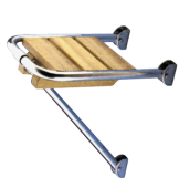 Allpa Stainless Steel Mini Transom Platform With Teak Wood, 270x360mm, 1x Outrigger, Tube Ø25mm
