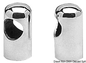 Osculati Rounded Stainless Steel Handrail Fitting, Ø22/25 mm