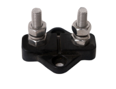 Allpa Isolated Twin Terminal, Tin Plate On ABS Base, 2x 10mm, With Spacer, Black