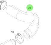 Steyr 2203768-0 - Moulded Hose for Raw Water Pump Tandem Cooler on Steyr Engines