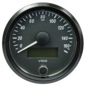 VDO A2C3832930032 - SingleViu Speedometer 160 Mph Black 80mm Amber Lighted w/ Red Pointer